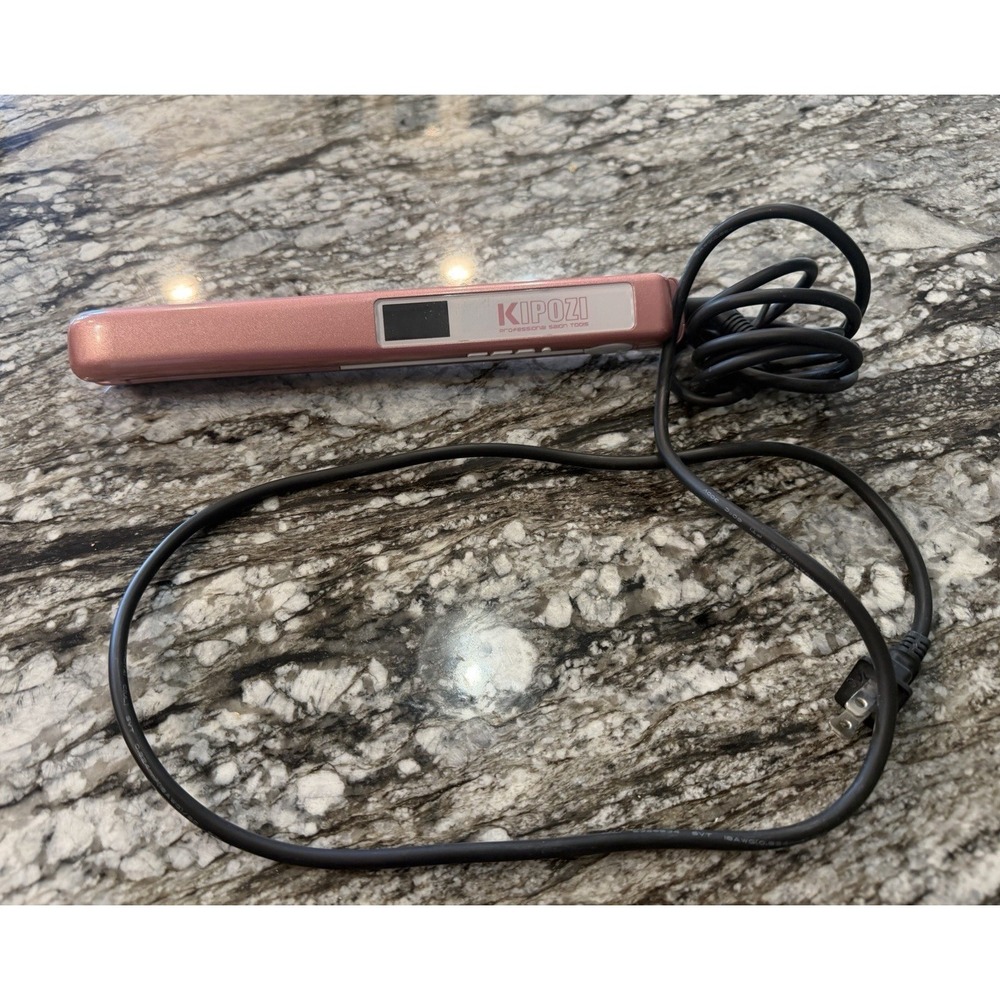 KIPOZI Mini Pink Flat Iron Hair Straightener with Digital Display & Pouch